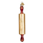 Old World Christmas Ornaments: Rolling Pin Glass Blown X 0.75, Red. Fixed Price $24.99.