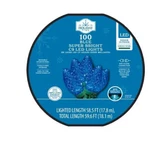 Holiday Time 100 Count Blue Led Super Bright C9 Christmas Lights Green Wire. Fixed Price $55.95.