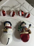 Snowman Jingle Bell Lot Cristmas Ornaments. Fixed Price $6.00.