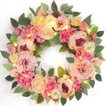 Lighted & Timer 22" Spring Summer Wreaths For Front Door Peony With .... Fixed Price $47.86.