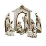 Roman Ivory And Gold Christmas Nativity 10 Piece Set Holiday Decoration New 3.... Fixed Price $152.82.
