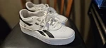 Reebok Women's Size 9.5 Court Advance Surge White W/black Platform Sole. Fixed Price $24.00.