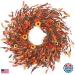 Lokeisna 25 Fall Wreaths For Front Door Passional Daisy Pumkin. Fixed Price $52.78.