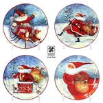 Mww Market Enchanted Santa 4.5" Mini Plate Set 4PC Christmas Susan Winget Mib. Fixed Price $39.95.