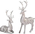 2-PACK Reindeer Figurines Christmas Statue Resin Sitting Standing De.... Fixed Price $54.00.