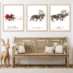 Anydesign 3PCS Christmas Wall Art Prints 13X17IN Santa Claus Reindeer With Sl.... Fixed Price $23.72.