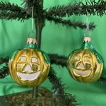 Mini Halloween Blown Glass Ornaments Old World Christmas Lot Of 2 Pumpkins. Fixed Price $14.00.