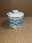 Sugar Bowl With Lid Sakura "coral Reef" Stoneware. Fixed Price $12.00.