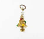 Charm Fisher 22K Gold On Sterling Silver Christmas Tree W Ball Ornaments & Star. Fixed Price $39.50.