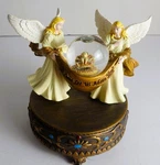 Collections Etc Musical Angels Christmas Holiday Snow Globe Holy Night Box. Fixed Price $22.49.