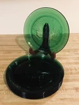 Arcoroc Sleigh Ride Through The Woods Emerald Green Dessert Salad Plates Set 6. Fixed Price $39.99.