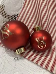 6 X Victoria Secret Ornaments Iconic Vs Logo Red Christmas Balls Used In Stores. Fixed Price $19.77.