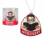 Introvert Holiday Christmas Ornament By Accoutrements Bookworm Nerd Reading. Fixed Price $7.82.
