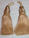 Lot Of 2 Gold Tassels Christmas Tree Ornament Lamp Holiday Decoration. Fixed Price $12.00.