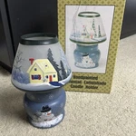 Handpainted Snowman Lampshade Candle Holder Imagination Action Holiday Decor. Fixed Price $13.50.