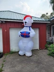 Gemmy Airblown Inflatable Illuminated 10' Tall Christmas Polar Bear W/ Gift Rare. Fixed Price $124.99.