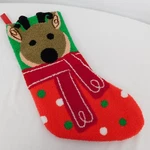 Ashland Christmas Stocking Multicolor Reindeer Polka Dots 16.5" Long Brand New. Fixed Price $15.00.