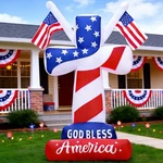 Domkom 6FT Patriotic Independence Day 4TH Of July Memorial Inflatable Ou. Fixed Price $67.90.
