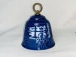 Vtg Bing Grondahl 1997 Christmas Bell "jule After" Porcelain Denmark Blue B&g. Fixed Price $19.99.