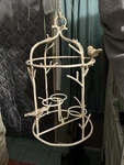 Distressed White Metal Tree Branch Votive Candle Holder W/2 Birds, 12 Chain. Fixed Price $15.15.