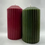 Christmas Candle Set Ashland 2 Flameless Led Pillar Ribbed Real Wax Maroon/green. Fixed Price $19.69.