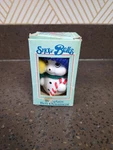 Snow Bells Vintage Porcelain Christmas Ornament Giftco Blue Red Hat Holiday. Fixed Price $10.50.