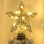Juegoal Star Tree Topper With 20 Led Lights, Metal Golden 6.3" X 9",. Fixed Price $21.82.
