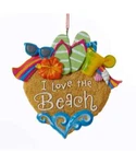 Kurt Adler 4" Resin "i Love The Beach" Heart Coastal Christmas Ornament J1436. Fixed Price $9.78.