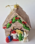 Glass Christmas Ornament Dog Puppy Beagle House Merry Glitter. Fixed Price $25.19.