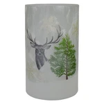 Northlight 10" Deer Pine Snowflakes Flameless Glass Christmas Candle Holder. Fixed Price $60.47.