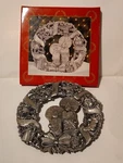 Peace On Earth Christmas Wreath Trivet Home For The Holidays Macy's 1995 SN1629. Fixed Price $24.25.