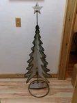 Unique Metal 54" White Christmas Tree Yard Art Decor Sculpture. Fixed Price $69.99.