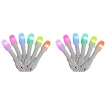 Home Heritage 7' Icicle Style Holiday Lights, App Controlled, 50 Rgb Leds 2 Pack. Fixed Price $138.99.