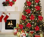 Christmas Glitter Artificial Poinsettia Flowers With Clips Decorations 15PCS.. Fixed Price $26.77.
