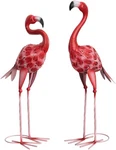 Metal Flamingo Garden Statues Red Yard Art Outdoor Sculptures For Home. Fixed Price $62.93.