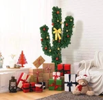 6FT Christmas Cactus Tree Artificial Holiday Decoration Green Indoor Outdoor. Fixed Price $59.00.