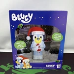 Bluey Santa Hat With Candy Cane Inflatable Gemmy 3.5 Ft. Led New Box. Fixed Price $42.75.