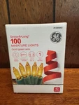 Lot Of 2 Ge String Long 100 Miniature Lights Gold/green Wire. Fixed Price $14.98.