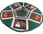 Quilted Traditional Christmas Tree Skirt 48" Holiday Cottagecore Homestead. Fixed Price $18.00.