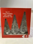 New Set Of 3 Color Changing Led Lighted Christmas Tree Holiday Winter Decoration. Fixed Price $21.58.