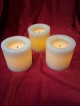 Lot Of 3 Inglow Flameless Led Pillar Candles - Real Wax Unscented 4". Fixed Price $20.00.
