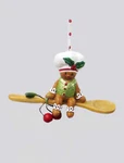 Kurt Adler Handpainted Gingerbread Boy Baker W/wooden Spoon Christmas Ornament. Fixed Price $12.88.
