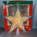 Kurt Adler Lighted Starburst Tree Topper Christmas 10 Clear 9". Fixed Price $24.99.