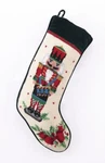 Peking Handicraft Festive Nutcracker Soldier Drum Needlepoint Christmas Stocking. Fixed Price $69.99.