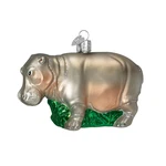 Hippopotamus Blown Glass Tree Ornament By Old World Christmas. Fixed Price $24.99.