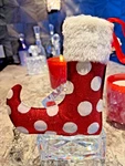 Whimsical Christmas Red Elf Bootie White Polka Dots Ornament Adler C0091 New. Fixed Price $22.99.