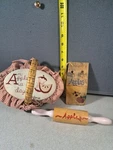 Fall Apple Home Decor Lot Valerie Woven Basket, Rolling Pin & More #3177L300. Fixed Price $15.60.