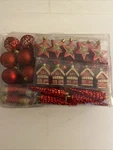 Ams 90 Count Christmas Ball Ornaments Red W/gold. Fixed Price $29.74.