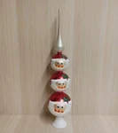 Blown Glass Tree Topper Stacked Santas 15.5" Christmas. Fixed Price $39.99.