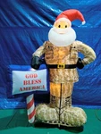 7' Gemmy Airblown Inflatable Military Santa Claus W/ "god Bless America" Sign. Fixed Price $79.95.